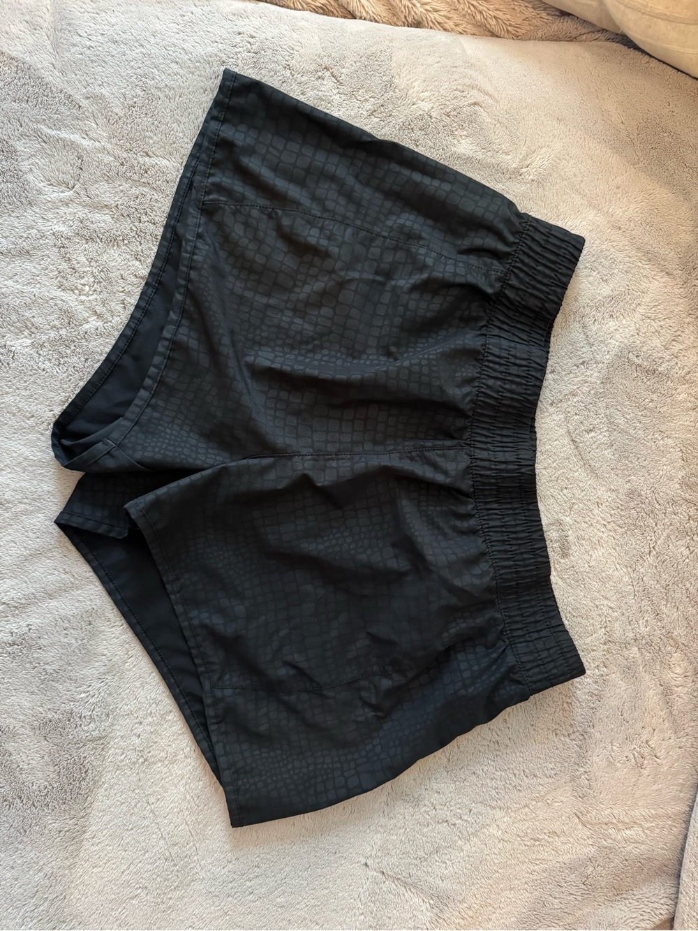 Women's Black Athletic Shorts - Elastic Waist